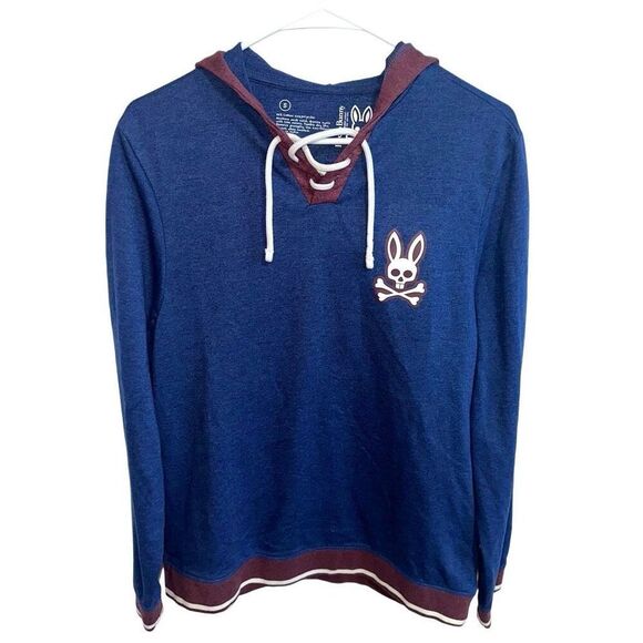 Psycho Bunny Fleece Lace Up Pullover Hoodie Sweatshirt - Picture 1 of 7